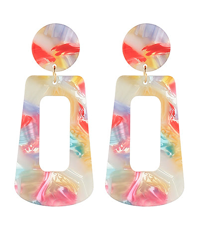 Multicolor Acrylic Rectangle Earrings