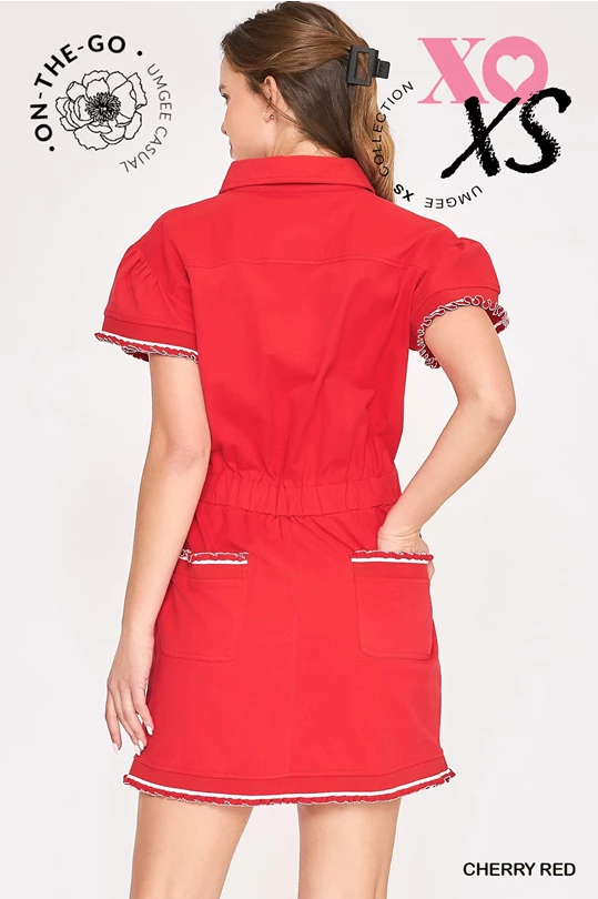 Cherry Red Utility Dress