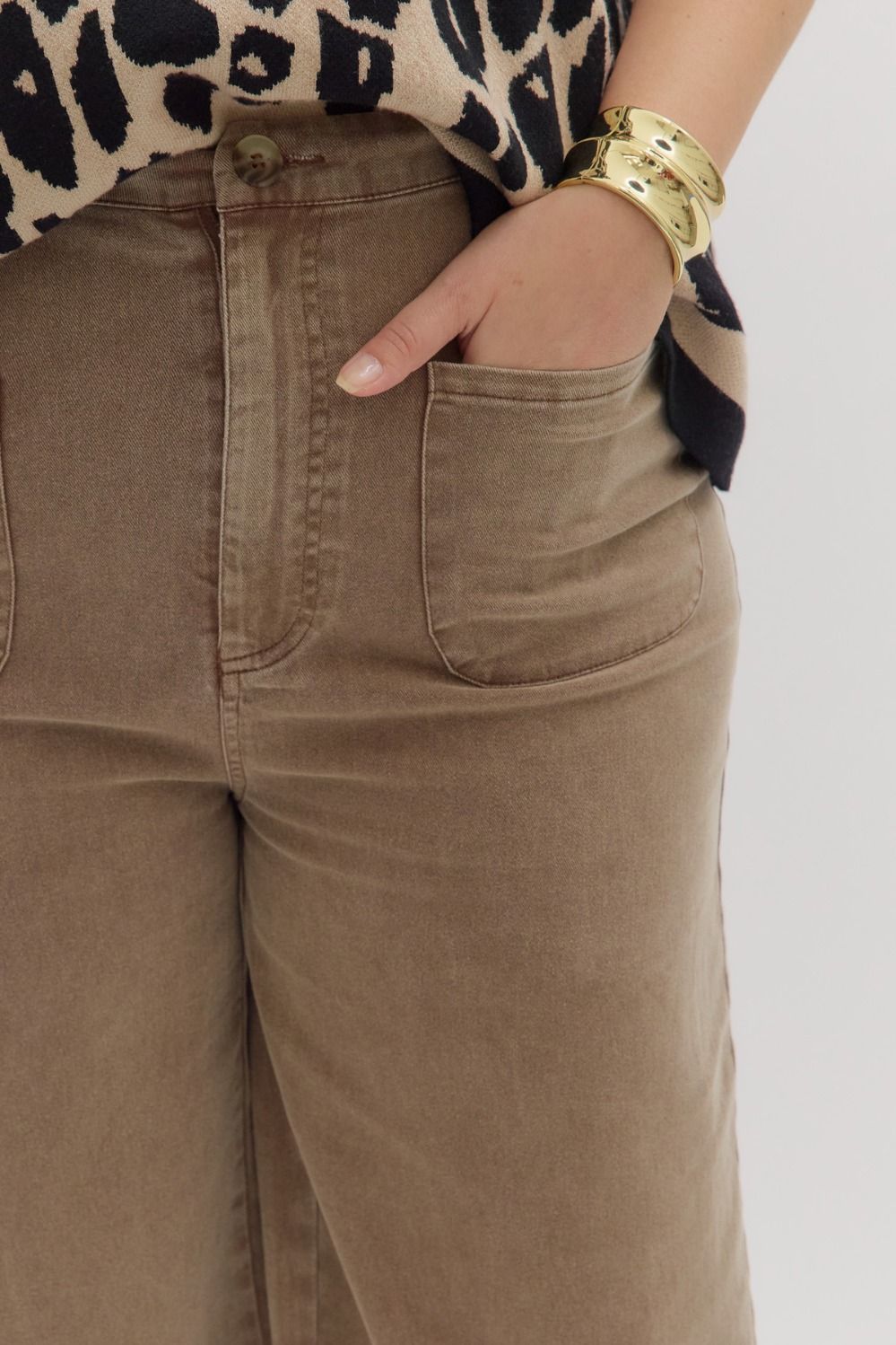 Brown Everyday Wide Leg Pants