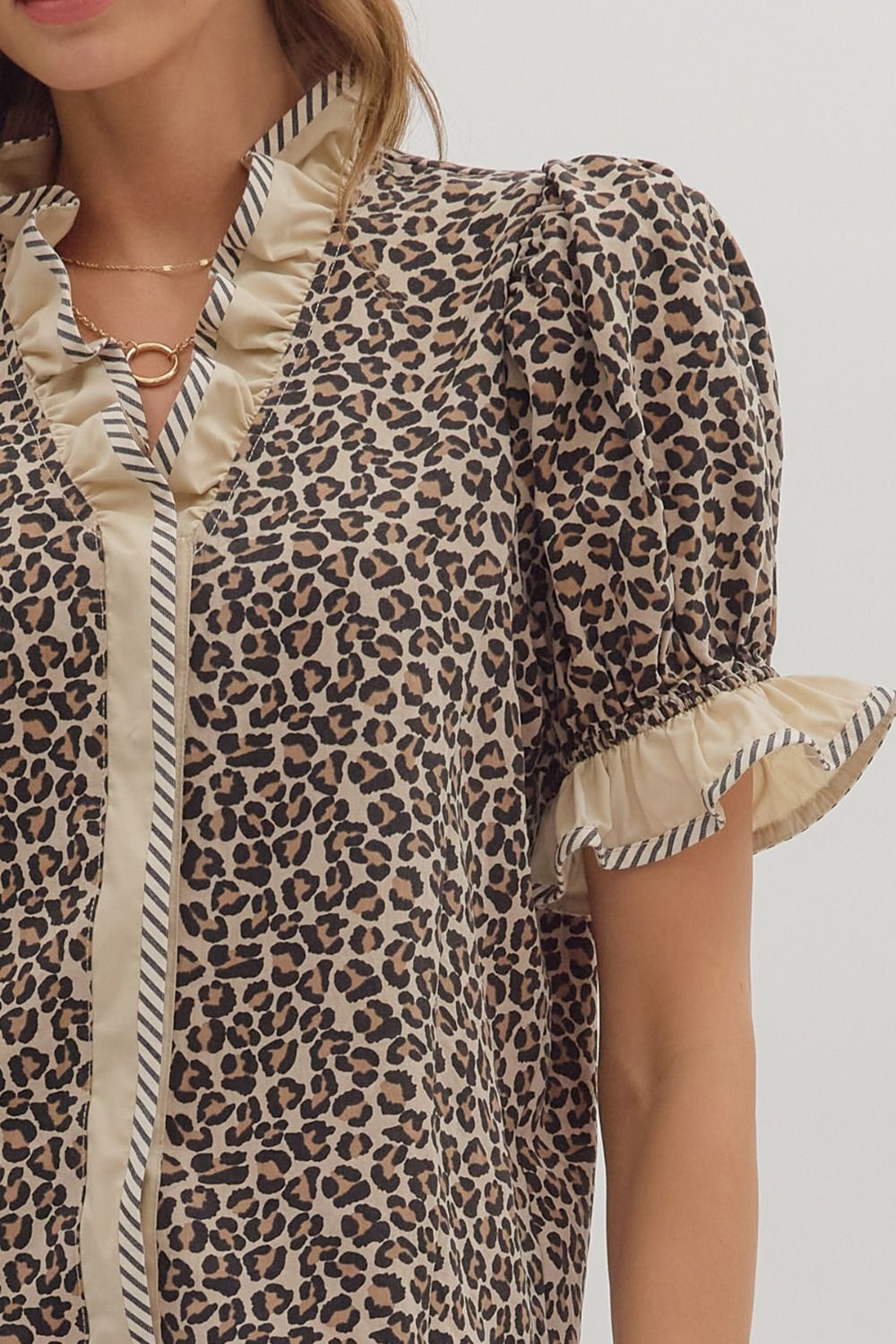 ✨ The Wild Luxe Ruffle Blouse in Taupe ✨