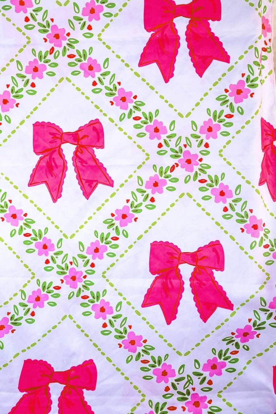 Pretty Lattice Bow Towel: Multi / One Size