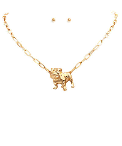 Bulldog Paper Clip Chain Necklace