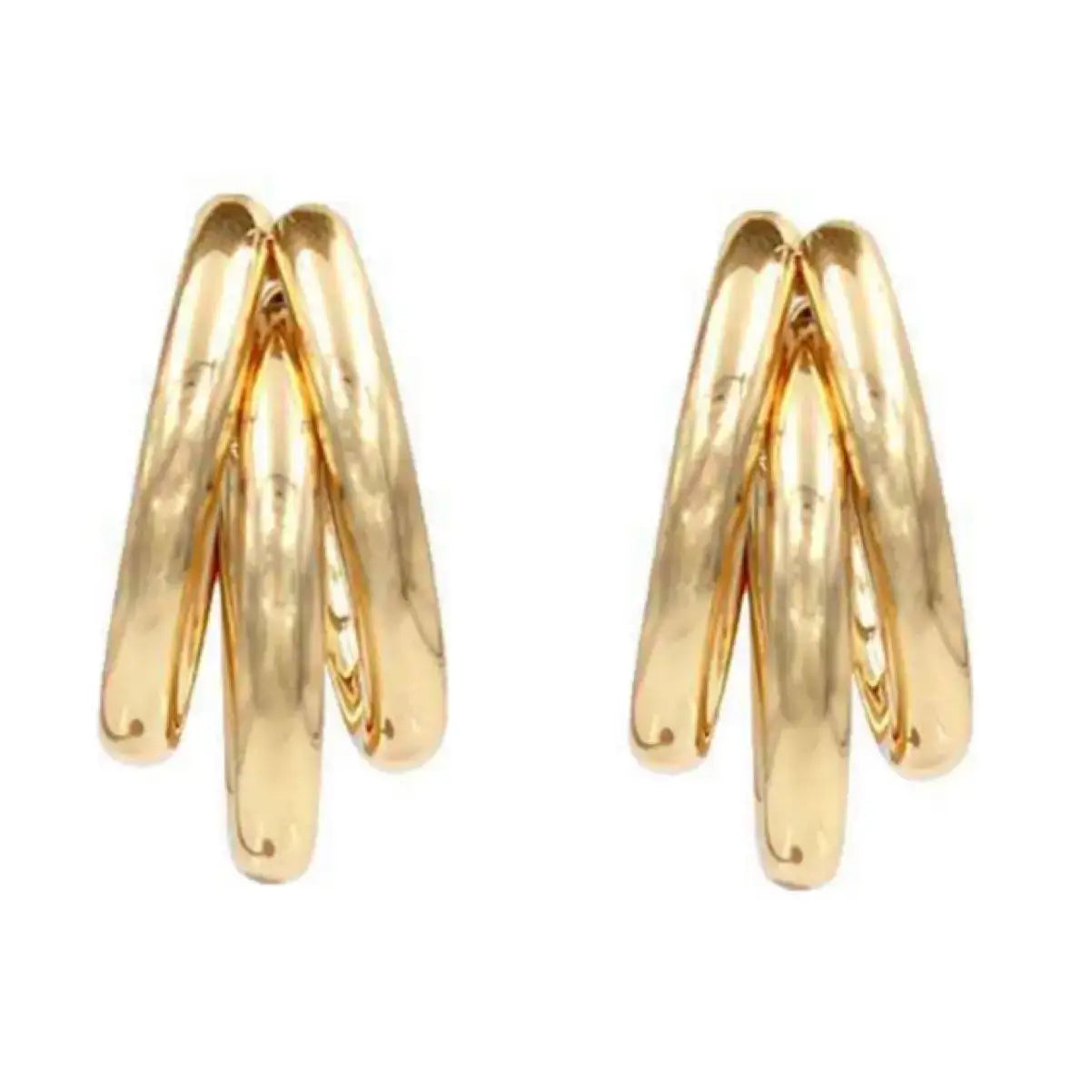 Gold Tri-Hoop Earrings | Triple Layered Hoop