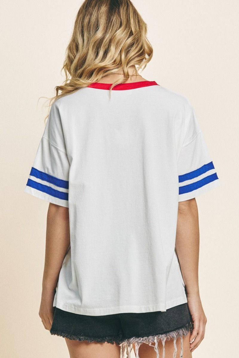 USA Sequin Print Top