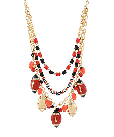 Georgia Layered Football Necklace
