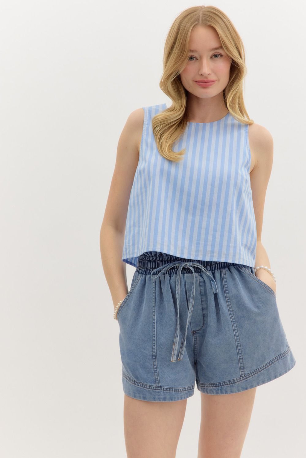 Denim Pull On Shorts