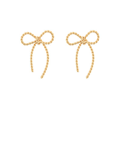 Texture Metal Bow Earrings