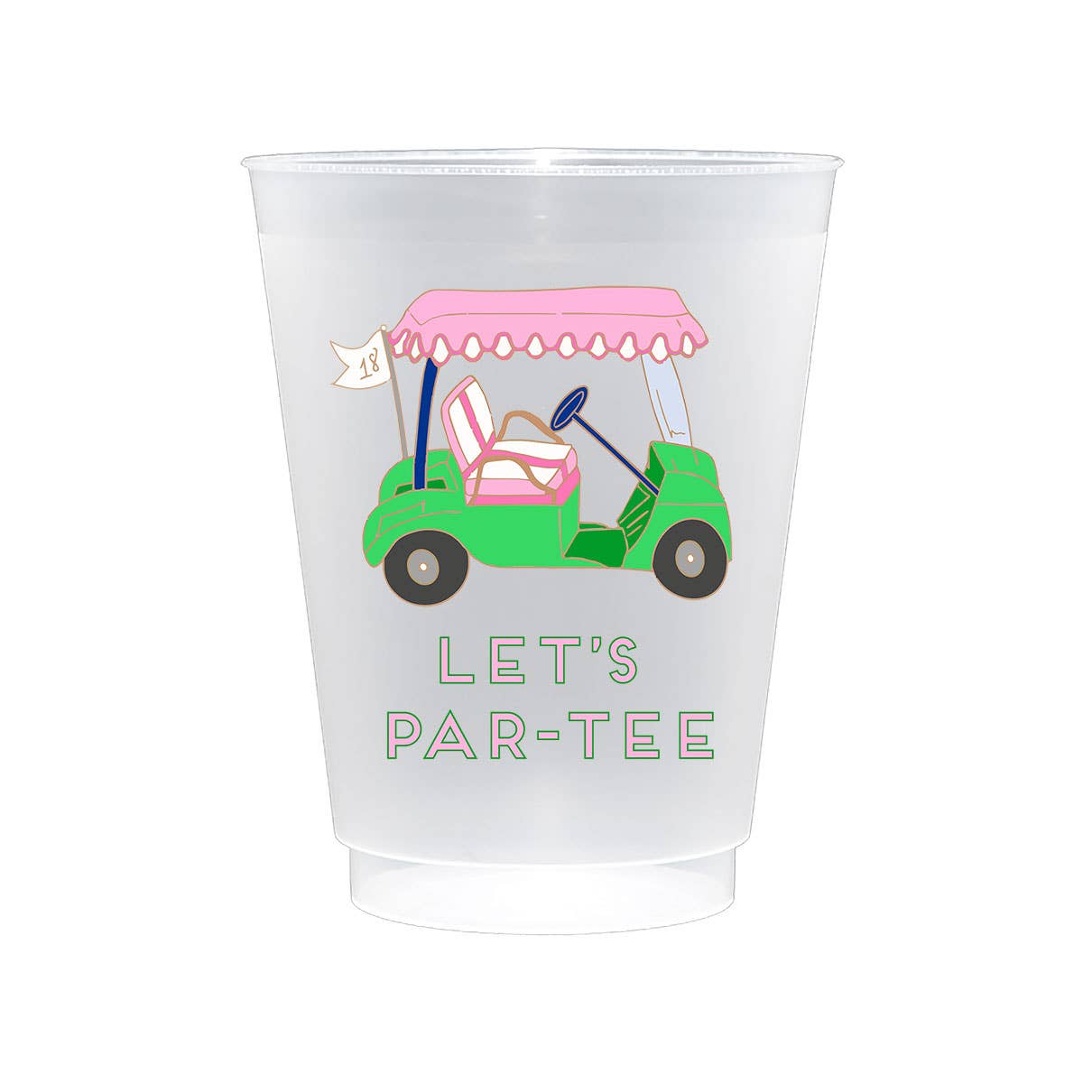 Preppy Golf Shatterproof Frost Flex Plastic Cups (Set of 10)