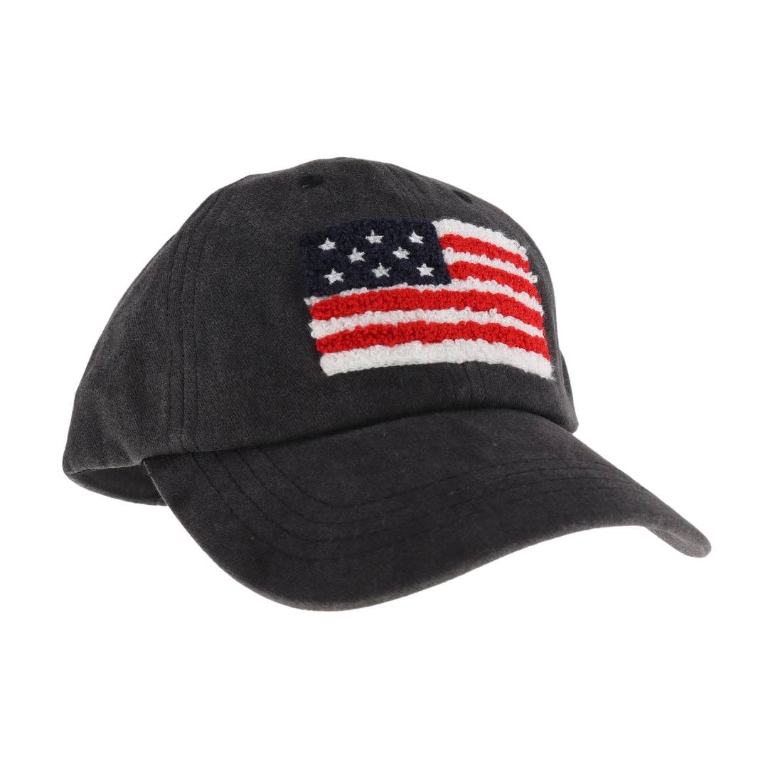 Unisex Chenille USA Flag Patch C.C Ball Cap