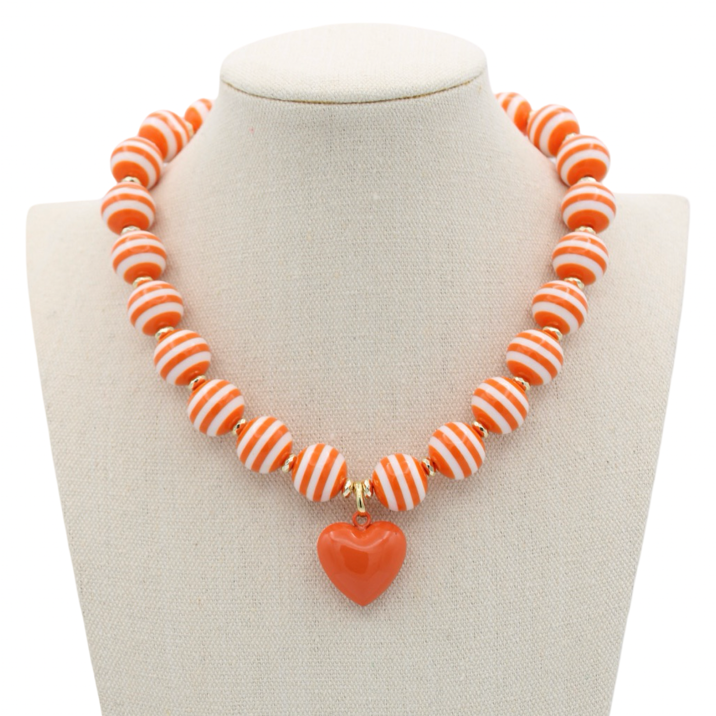 Cabana Stripe Necklace: Lime/Pink