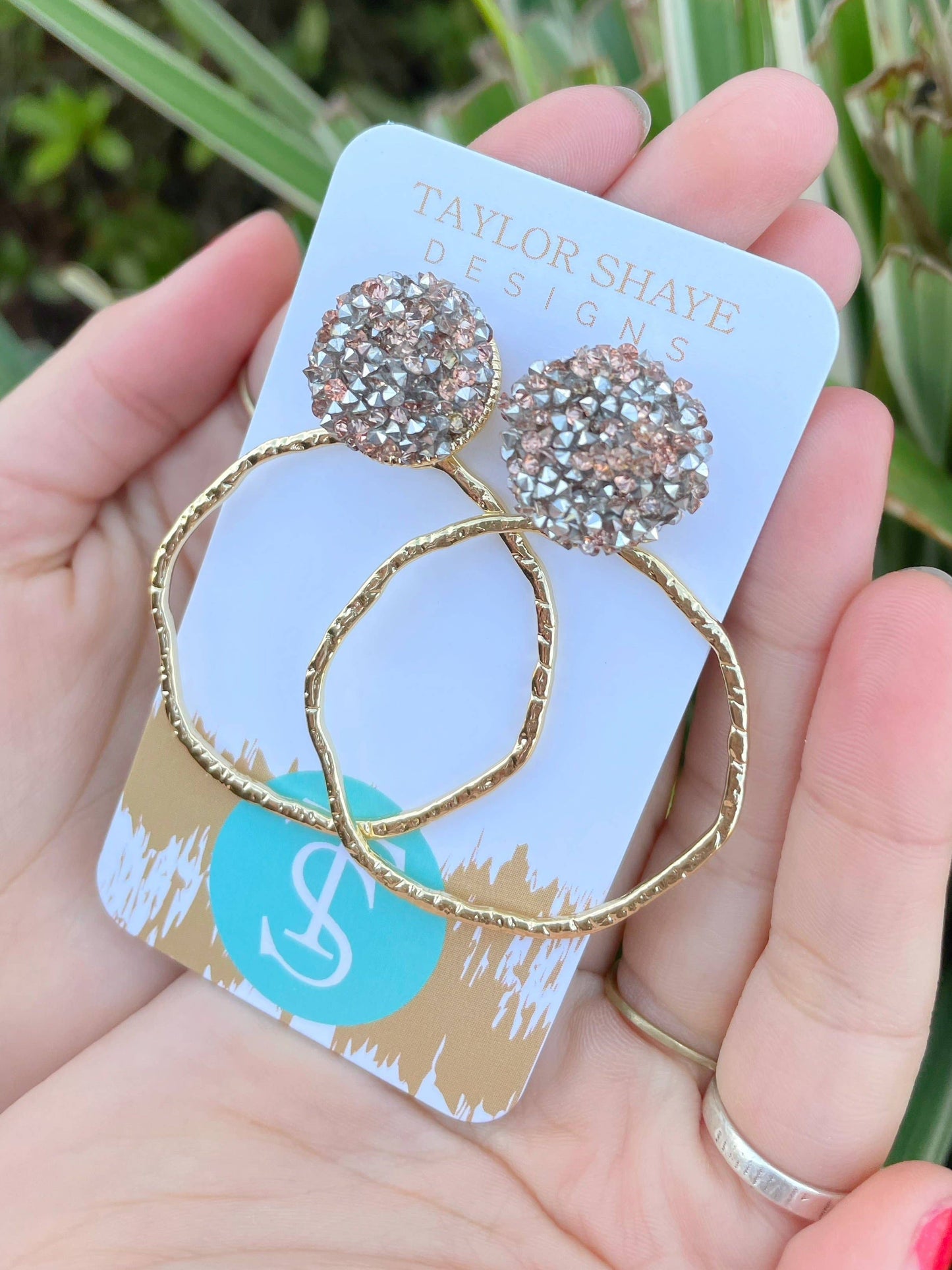 Rainbow Glitter Top Hoops