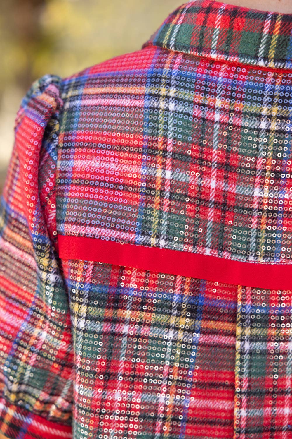 Merry & Bright Plaid Sequin Dress
