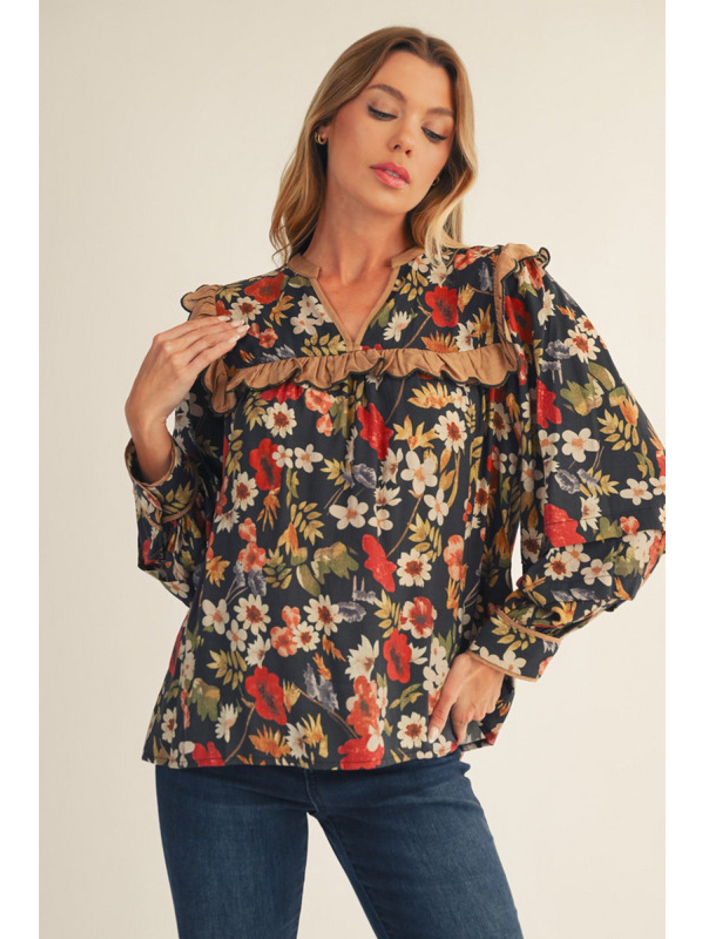 Autumn Meadow Ruffle Blouse π