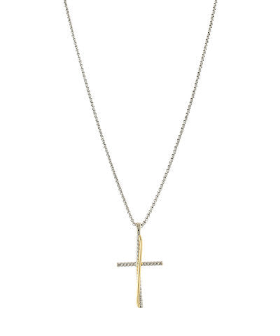 Two Tone 18β Cross Necklace