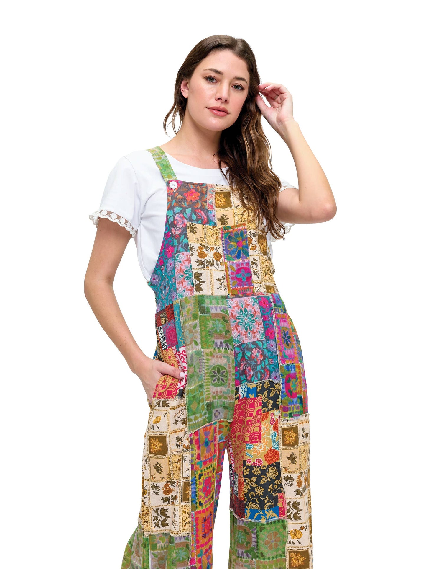 Free Spirit Patchwork Overalls ✨