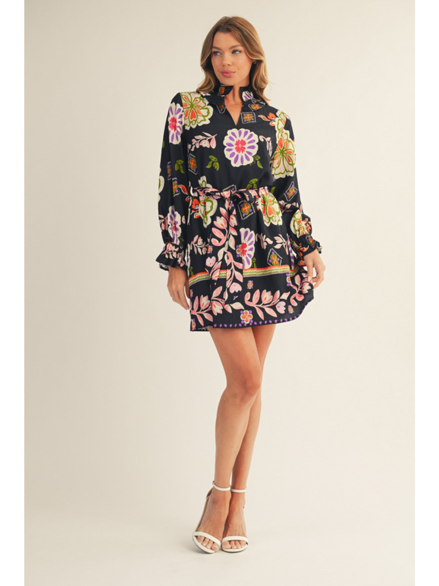 Midnight Bloom Mod Dress