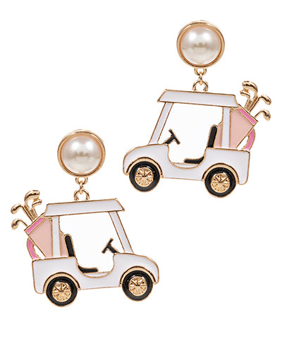Metal Golf Cart Earrings