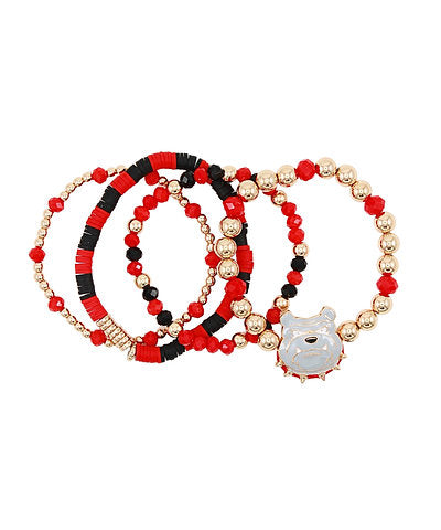 Bulldog Game Day Bracelet Stack