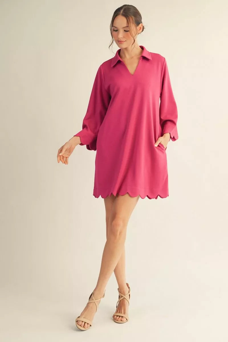 Pretty in Pink Scallop Dress