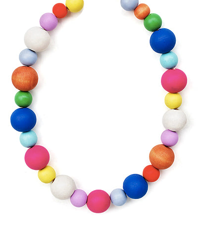 Multicolor Wooden Bead Necklace