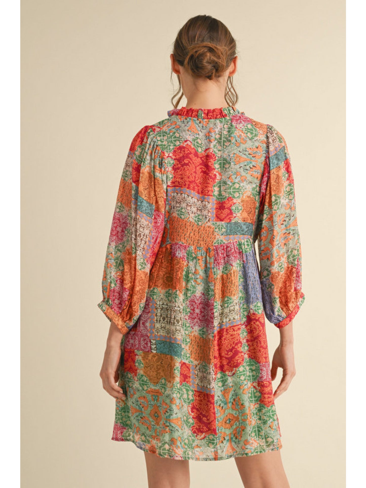 The Boho Mosaic Mini Dress