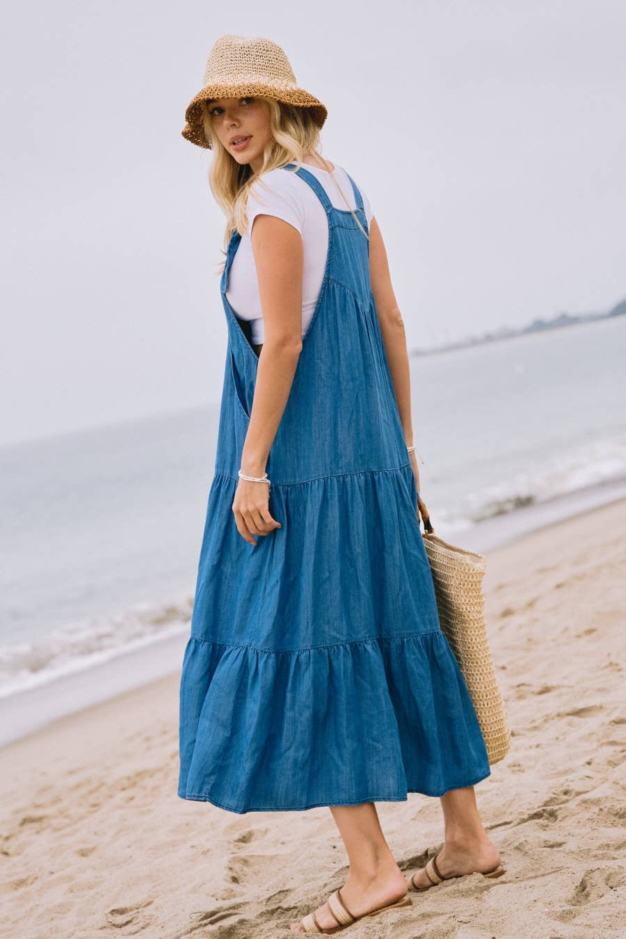 Timeless Tiered Chambray Maxi