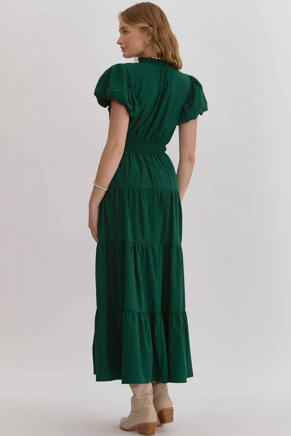 Hunter Green HBS Favorite Midi Dress