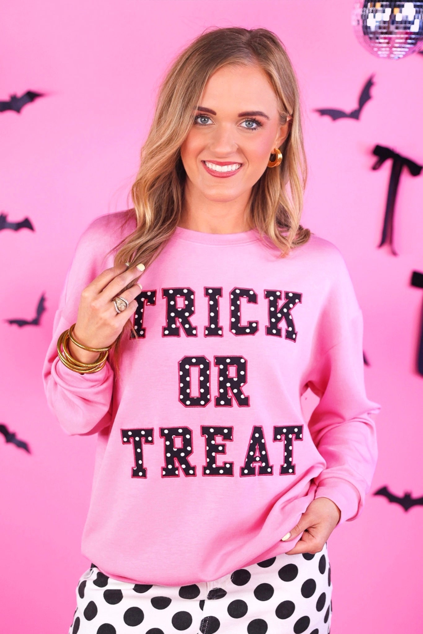 PREORDER- Trick or Treat Polka Dot Patch Pullover