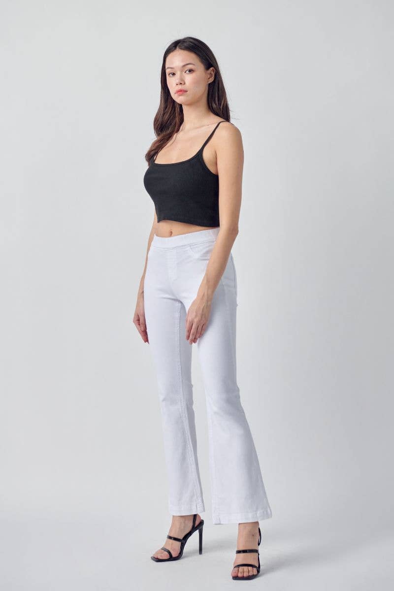 Cello White Petite Flare Jeans