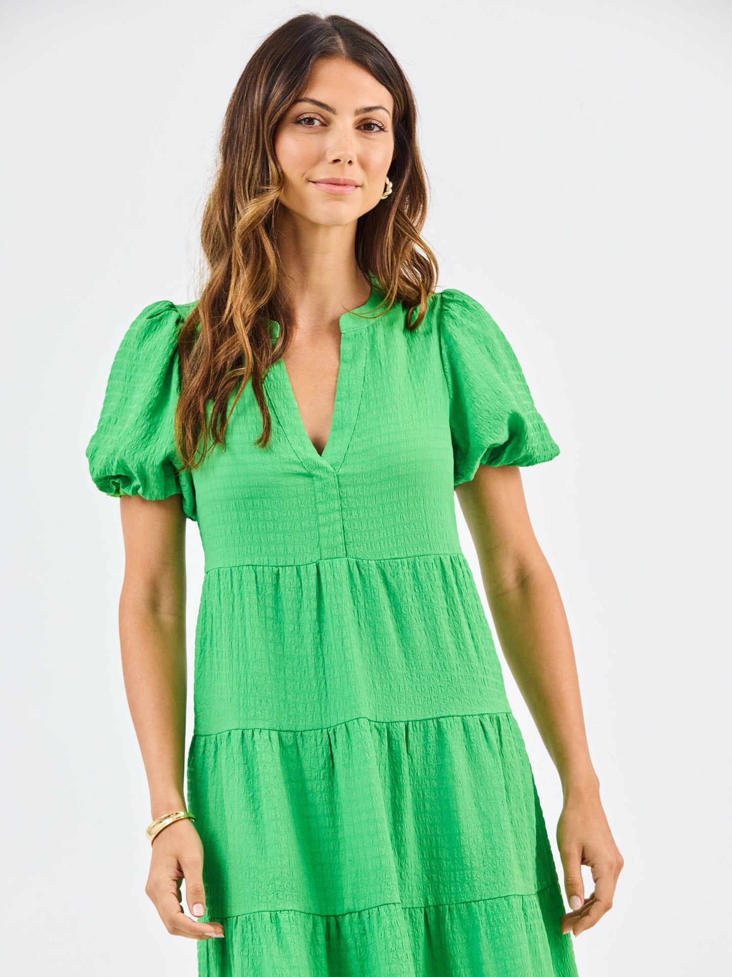 Kinsley Seersucker Dress/ Green