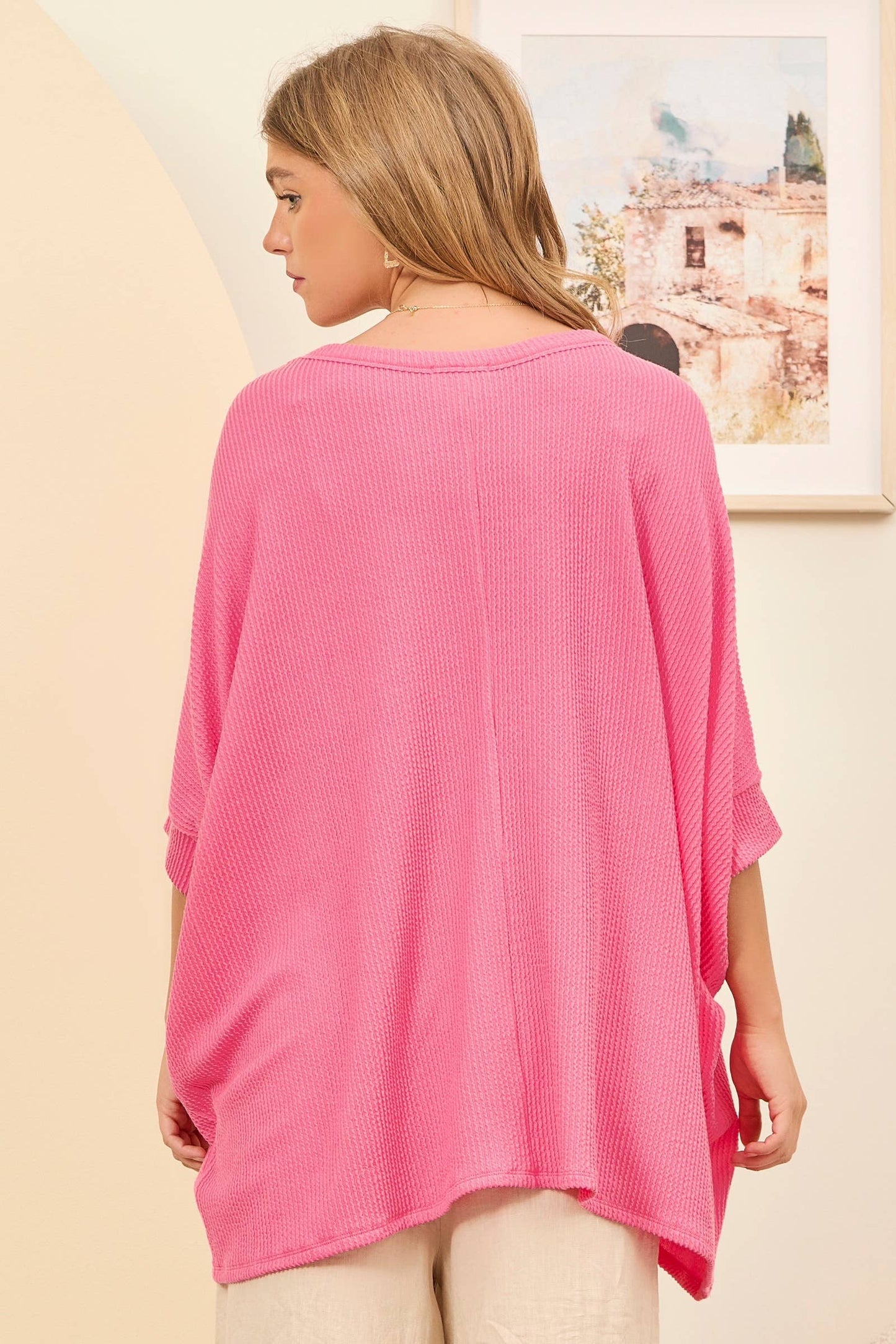 Pink Paradise Oversized Dolman Sleeve Top