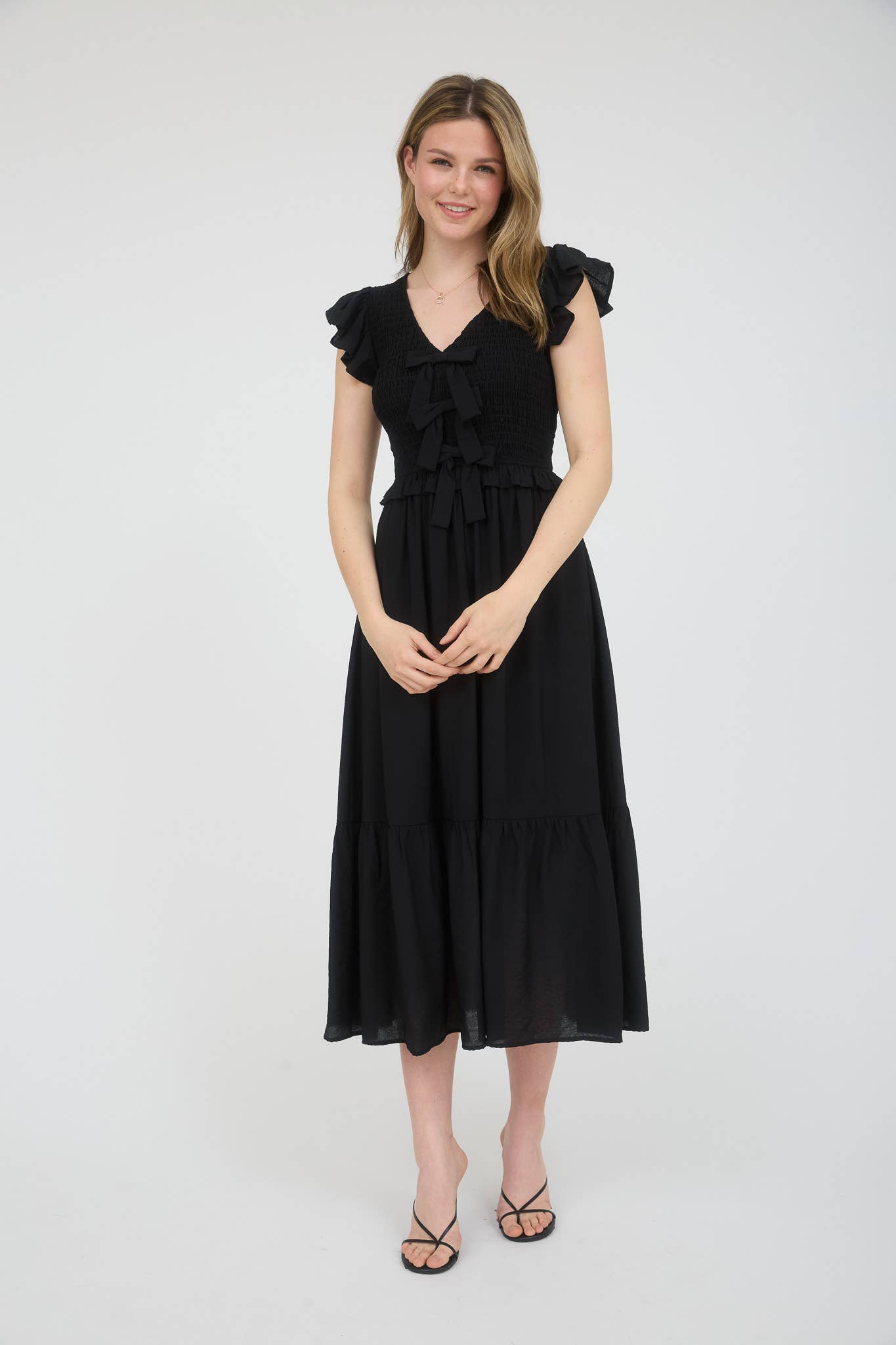 Midnight Muse Bow-Front Dress