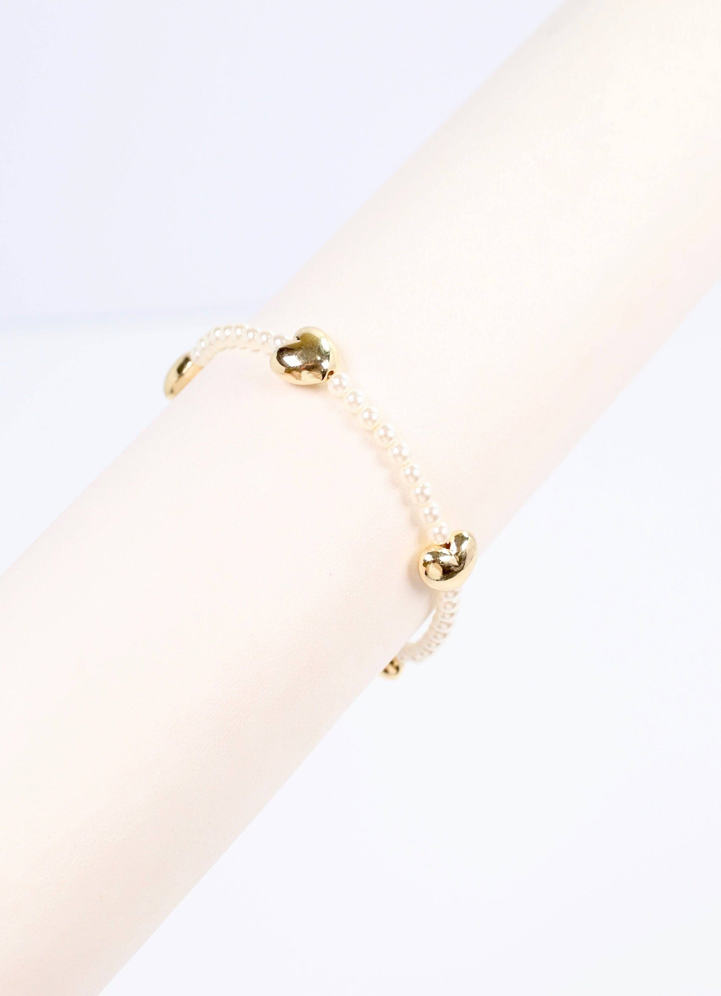 You Are Loved Heart Pearl Bracelet
