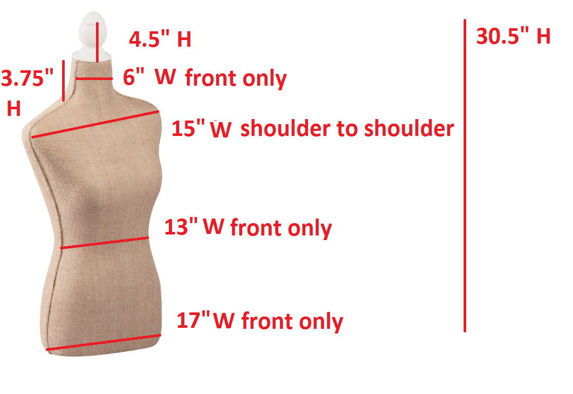 Linen & Burlap Floor or Tabletop Body Forms - Fiberglass: Cream / Floor Standing