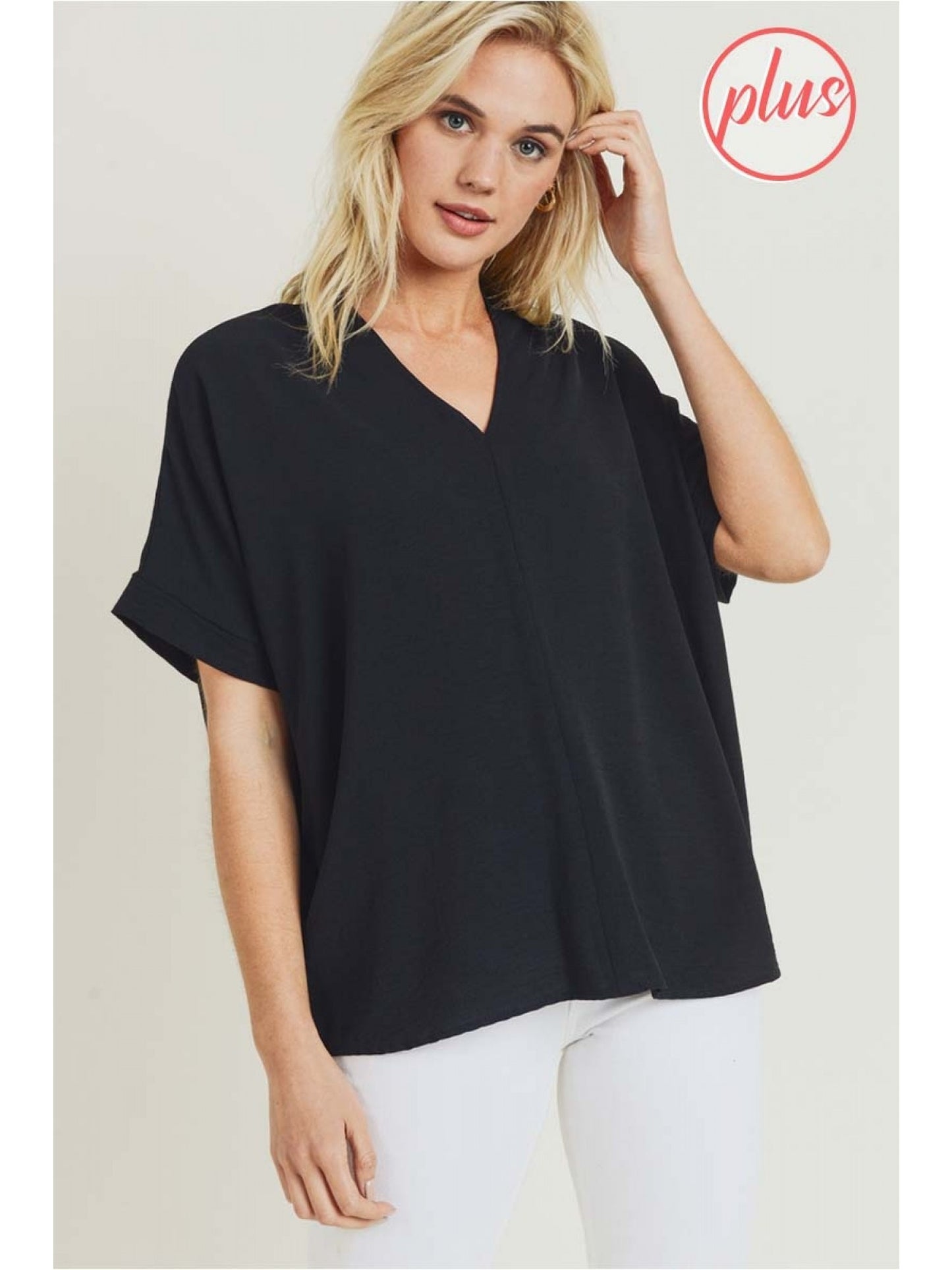 Black V Neck Blouse