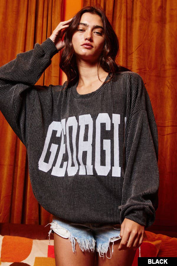 Black Georgia Comfy Oversize Sweatshirt