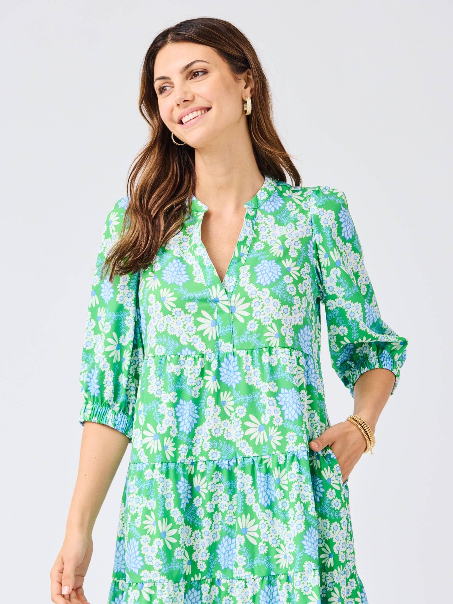 Cameron Dress | Daisy Chain Green: XS