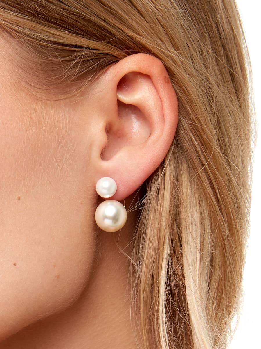 Pearl Ear Jacket Earring: GLD