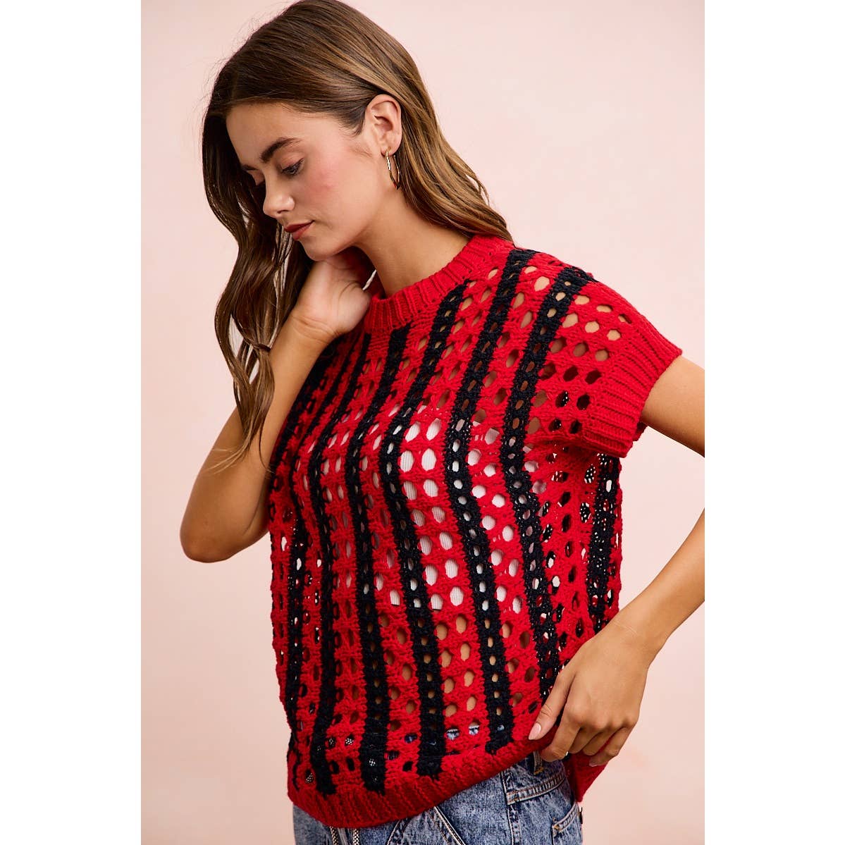 Sideline Sweetheart Crochet Top ❤️🖤