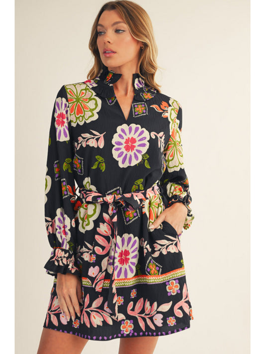 Midnight Bloom Mod Dress