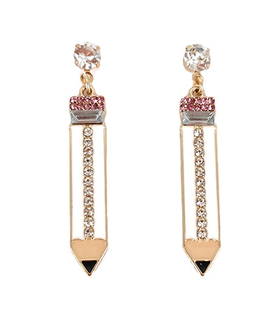 Jeweled Pencil Drop Earrings