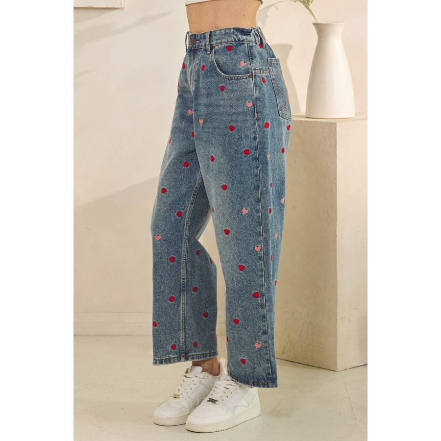 Oli + Hali Embroidered Heart Jeans