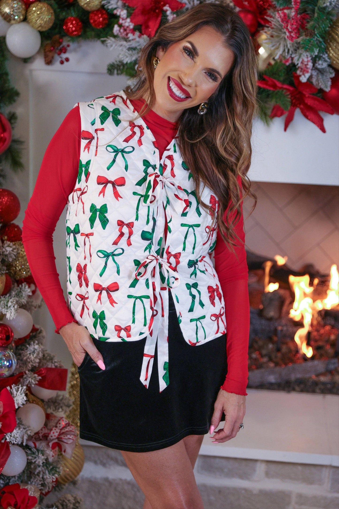 Holiday Cheer Tie-Front Vest