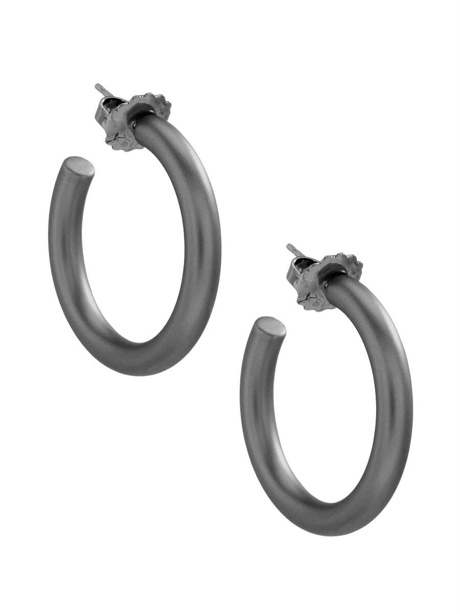 Small Chunky Matte Gold Hoop Earrings