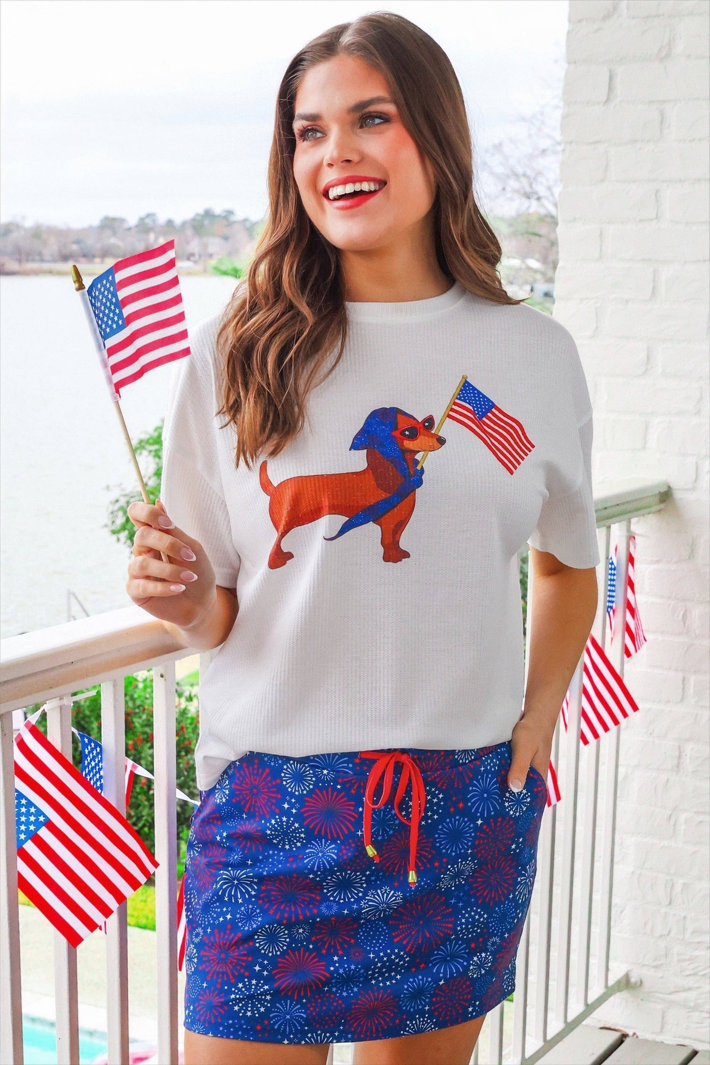 Red White and Boom Skort: Navy / Small