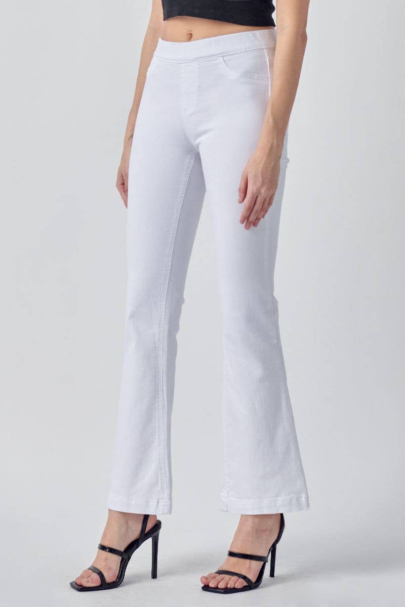 Cello White Petite Flare Jeans