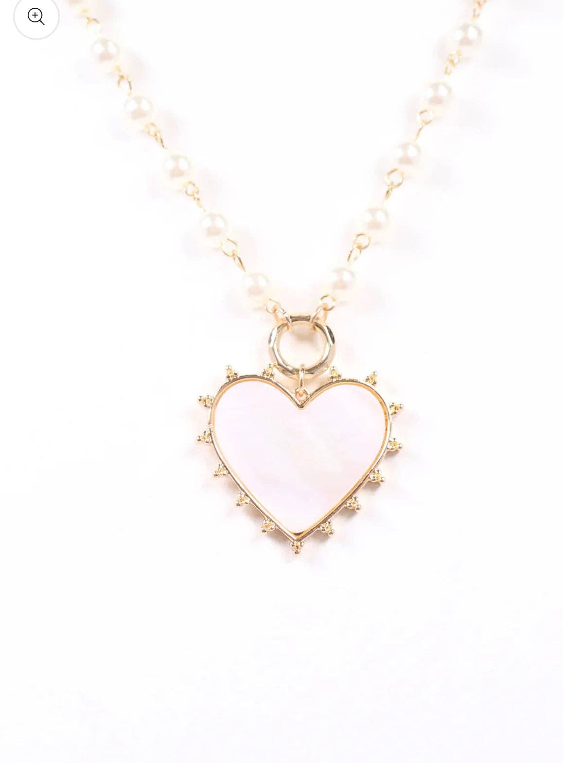 Pearl Heart Charm Necklace