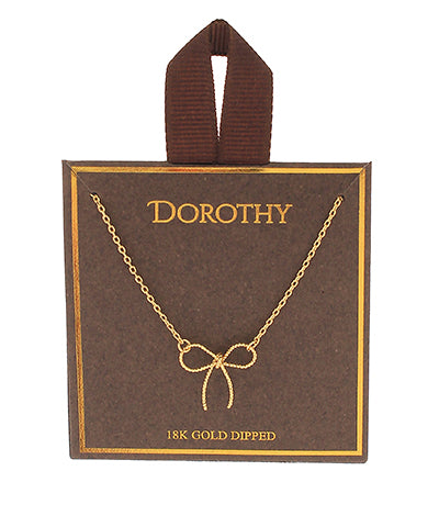 Dainty Bow Necklace – 18K Gold Dipped