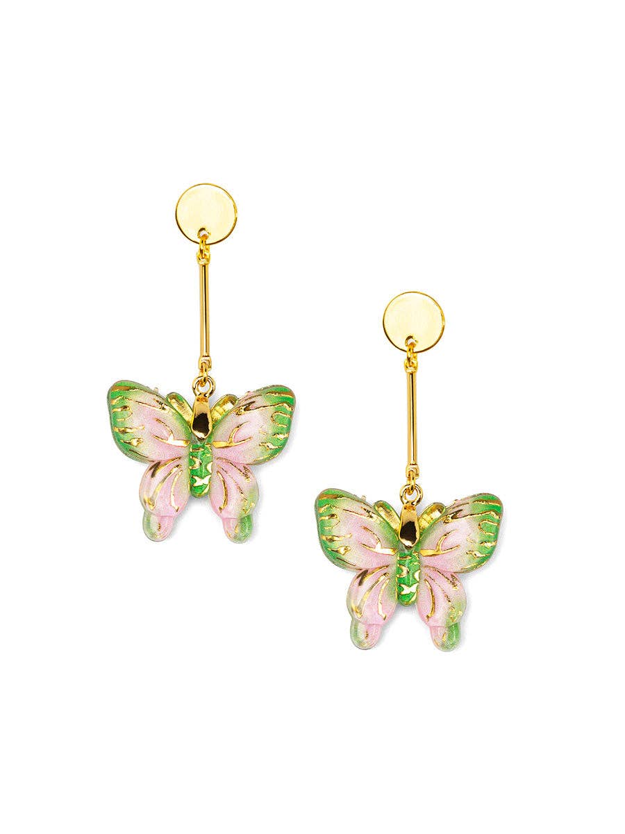Hot Pink Butterfly Drop Earring