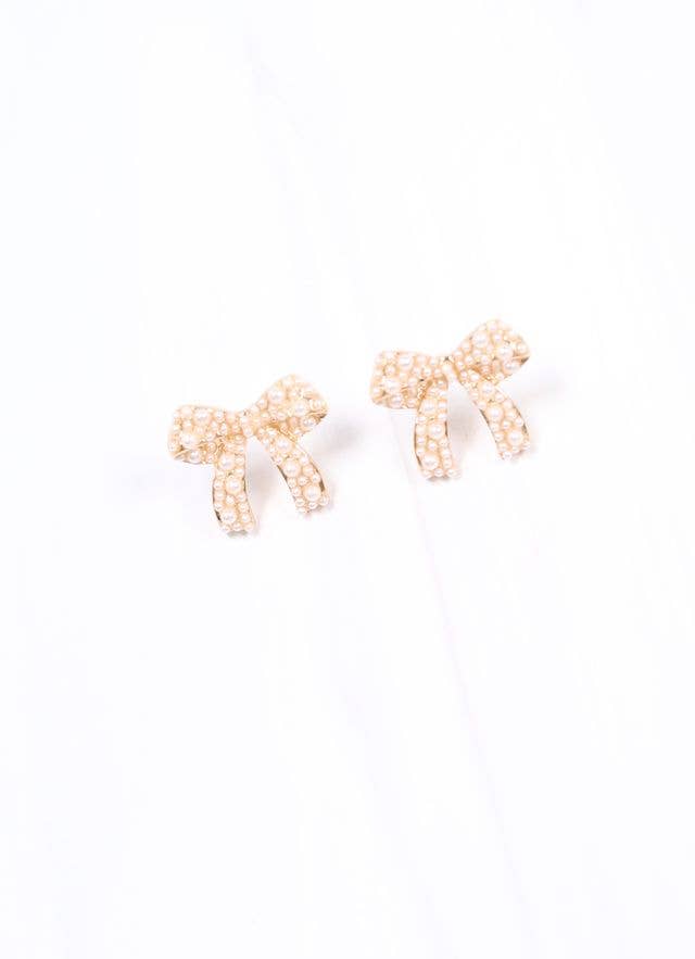 Paige Pearl Bow Earrings